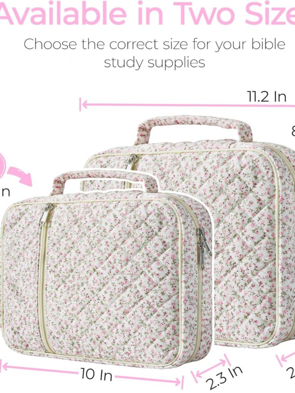Bible Cover Case for Women,Large Bible Tote Bags Organizer Quilted Carrying Case - Picture 3 of 7